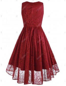 Plus Size Lace High Low Semi Formal Dress - 4x