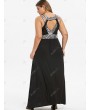 Plus Size Cut Out Sequin Maxi Prom Dress - 5x