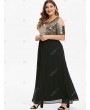 Plus Size Cut Out Sequins Evening Maxi Dress - 4x